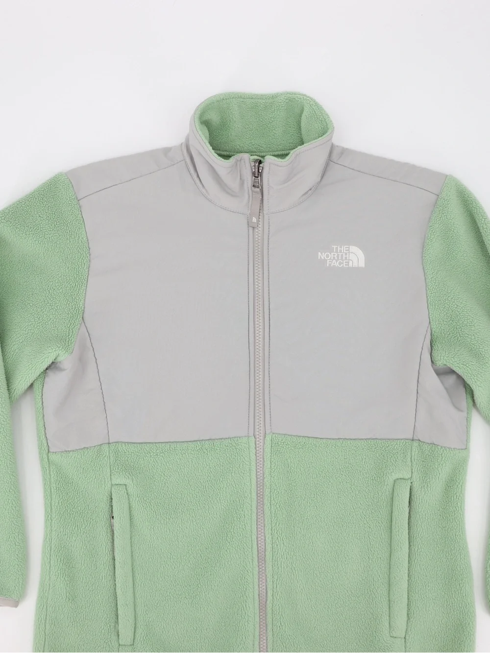 The North Face Large Youth Girls Denali Fleece Jacket Green Pre-Owned